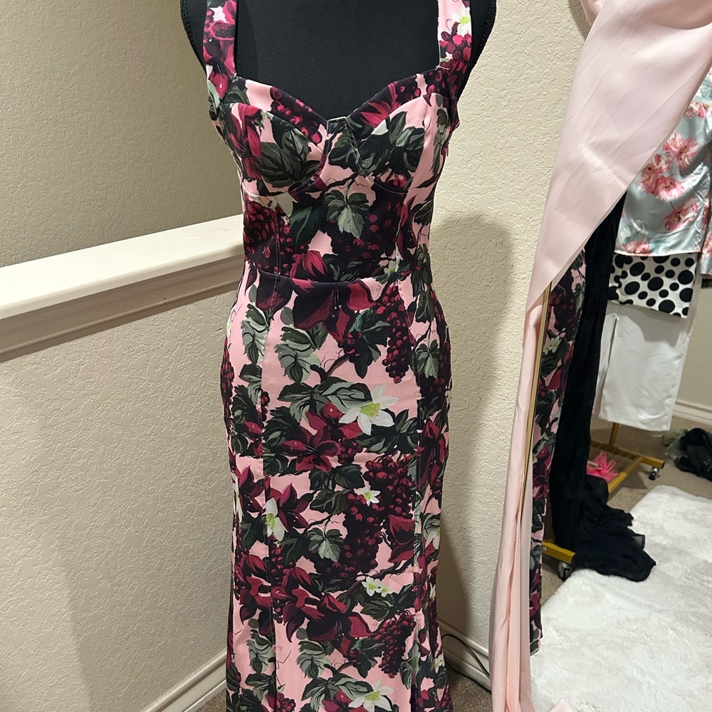 Zara Pink and Purple Floral Maxi Dress